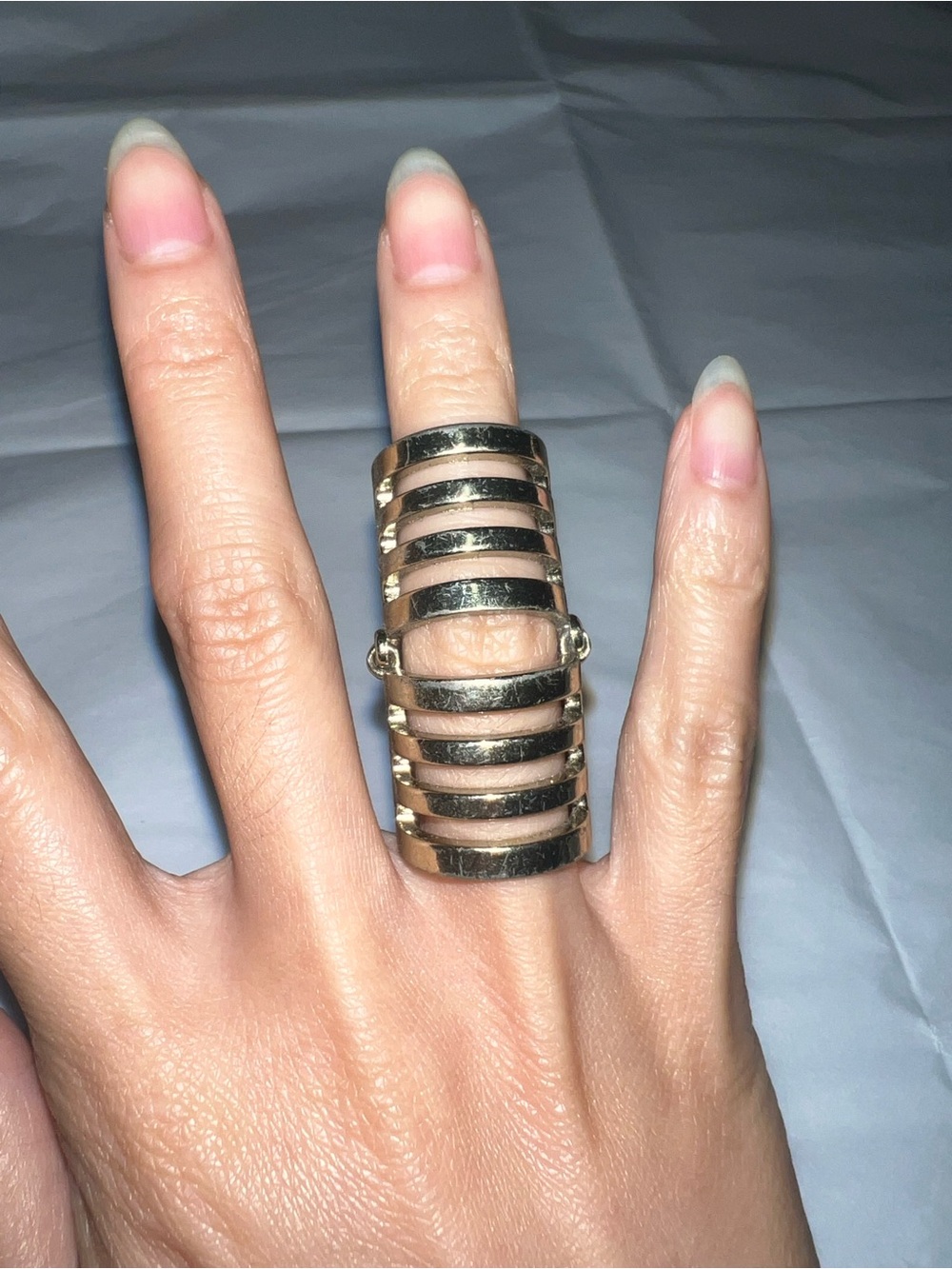 Wide Cage Style Gold Statement Ring - Women Jewelry
